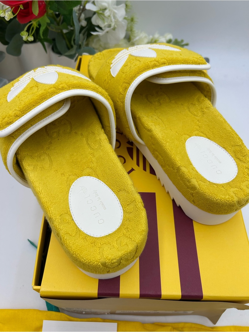Women's Gucci X Adidas slide sandals size 42 fits 11 US made in Italy - Picture 7 of 13